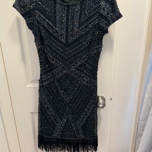 Elegant Black Beaded Dress